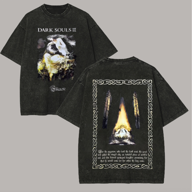Dark Souls III Printed Unisex Washed T-Shirt