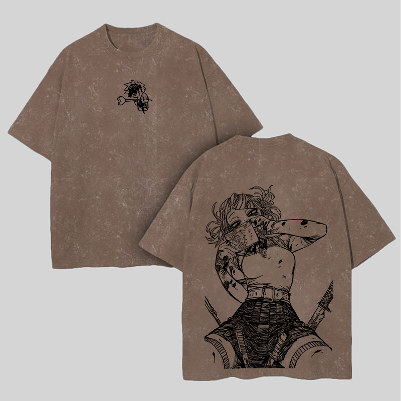 Himiko Toga Printed Unisex Washed T-Shirt Image - 8