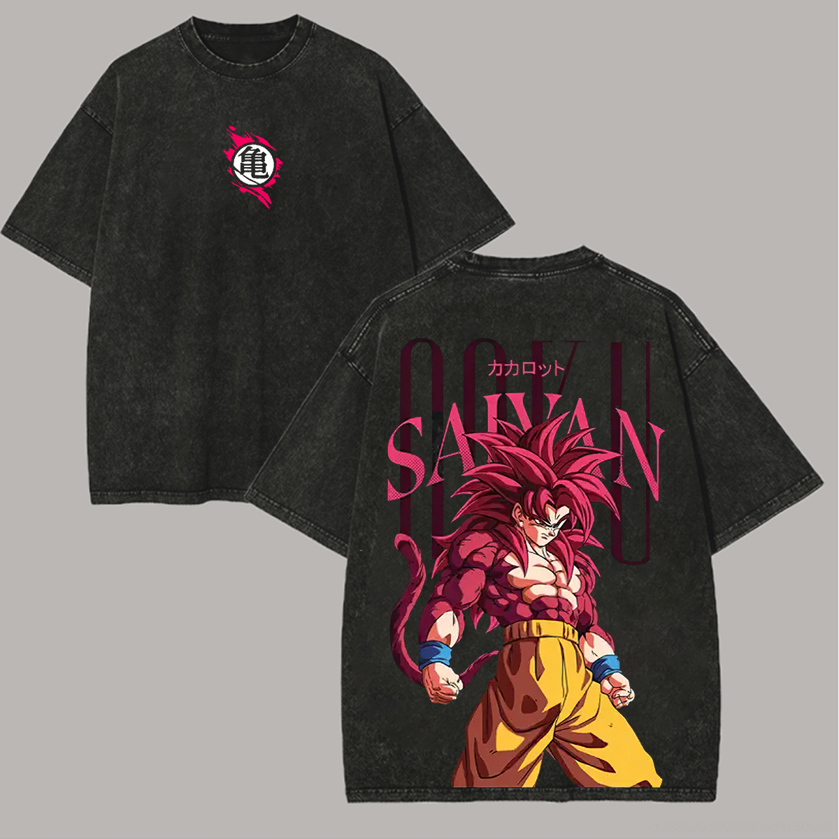Dragon Ball Super Saiyan Printed Unisex Washed T-Shirt