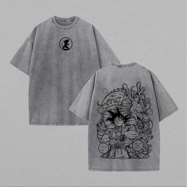 Dragon Ball Z Son Goku Printed Unisex Washed T-Shirt