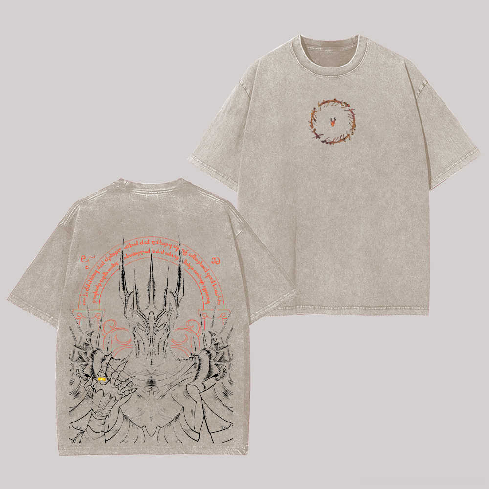 The Lord Of The Rings Sauron Printed Unisex Washed T-Shirt