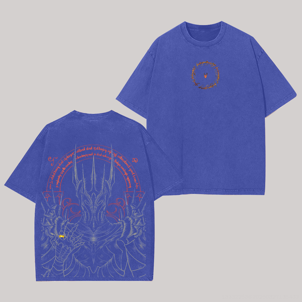 The Lord Of The Rings Sauron Printed Unisex Washed T-Shirt