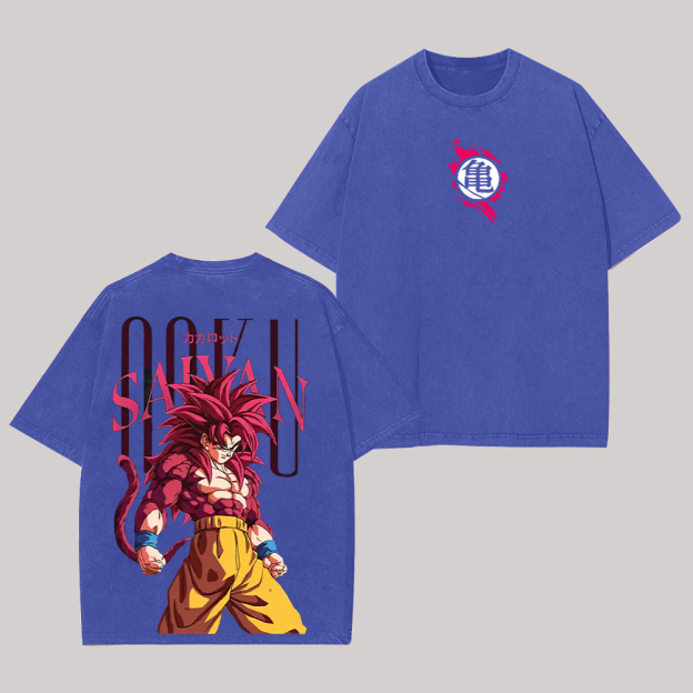 Dragon Ball Super Saiyan Printed Unisex Washed T-Shirt