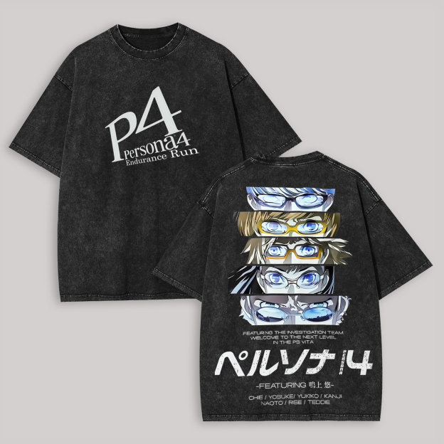 P4 Persona4 Endurance Run Printed Unisex Washed T-Shirt Image - 1