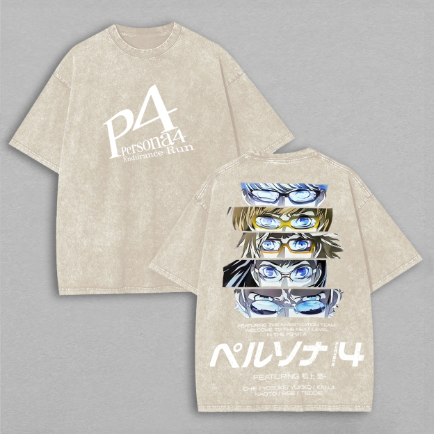 P4 Persona4 Endurance Run Printed Unisex Washed T-Shirt Image - 3