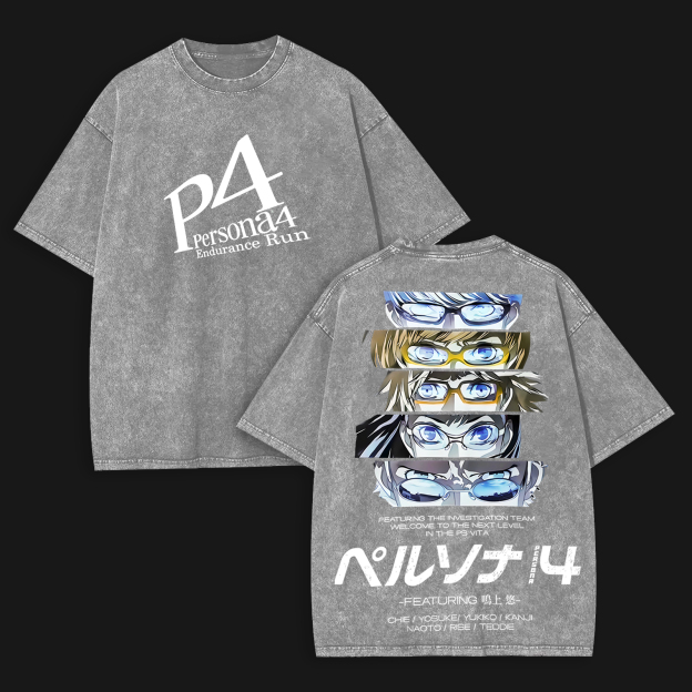 P4 Persona4 Endurance Run Printed Unisex Washed T-Shirt Image - 2