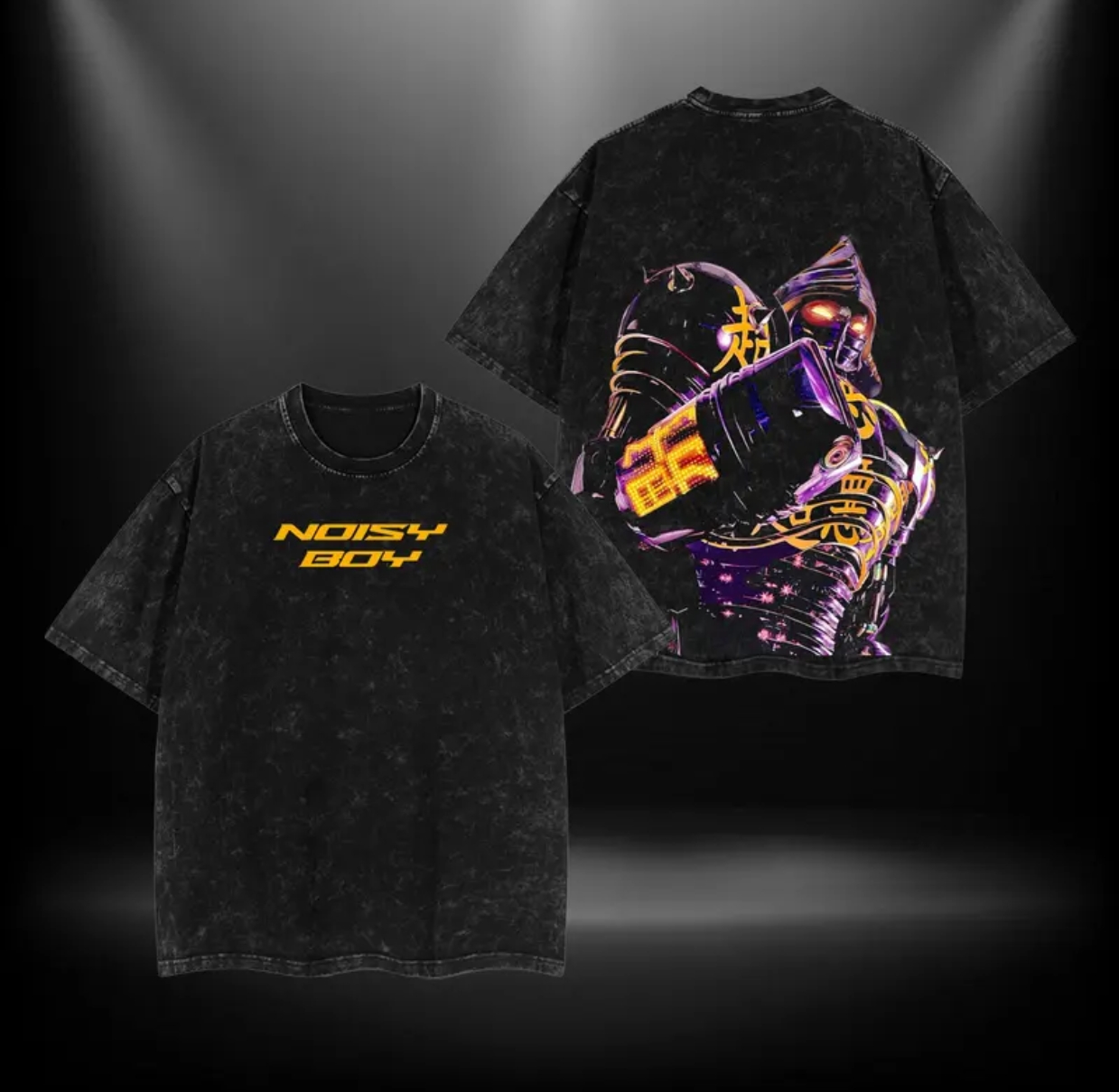 Real Steel Noisy Boy Printed Unisex Washed T-Shirt Image - 1