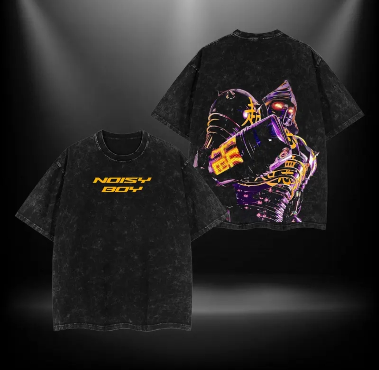 Real Steel Noisy Boy Printed Unisex Washed T-Shirt Image - 1