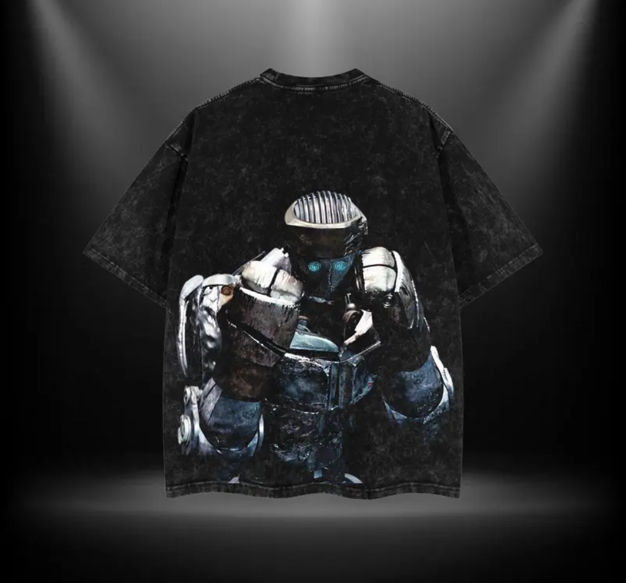 Real Steel Printed Unisex Washed T-Shirt Image - 2