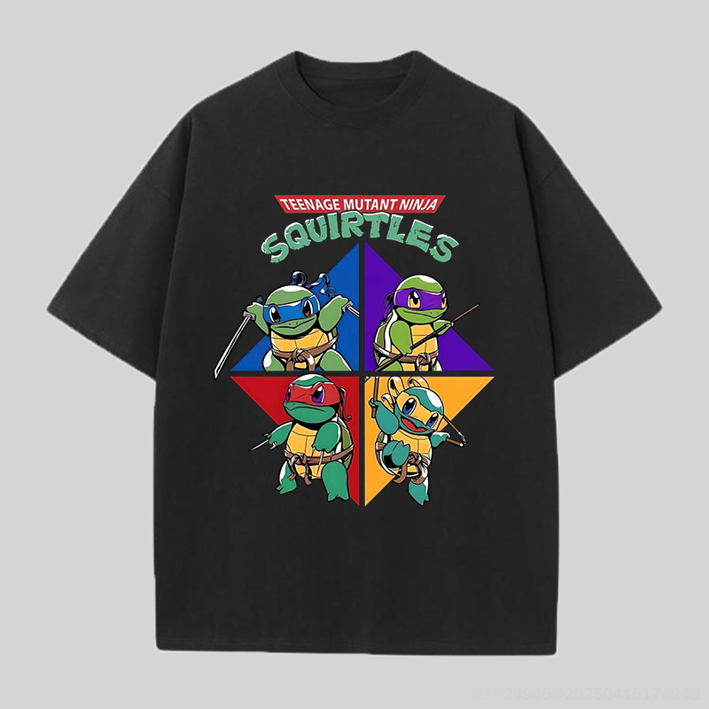 Teenage Mutant Ninja Squirtles Printed Unisex Oversized T-shirt Image - 1