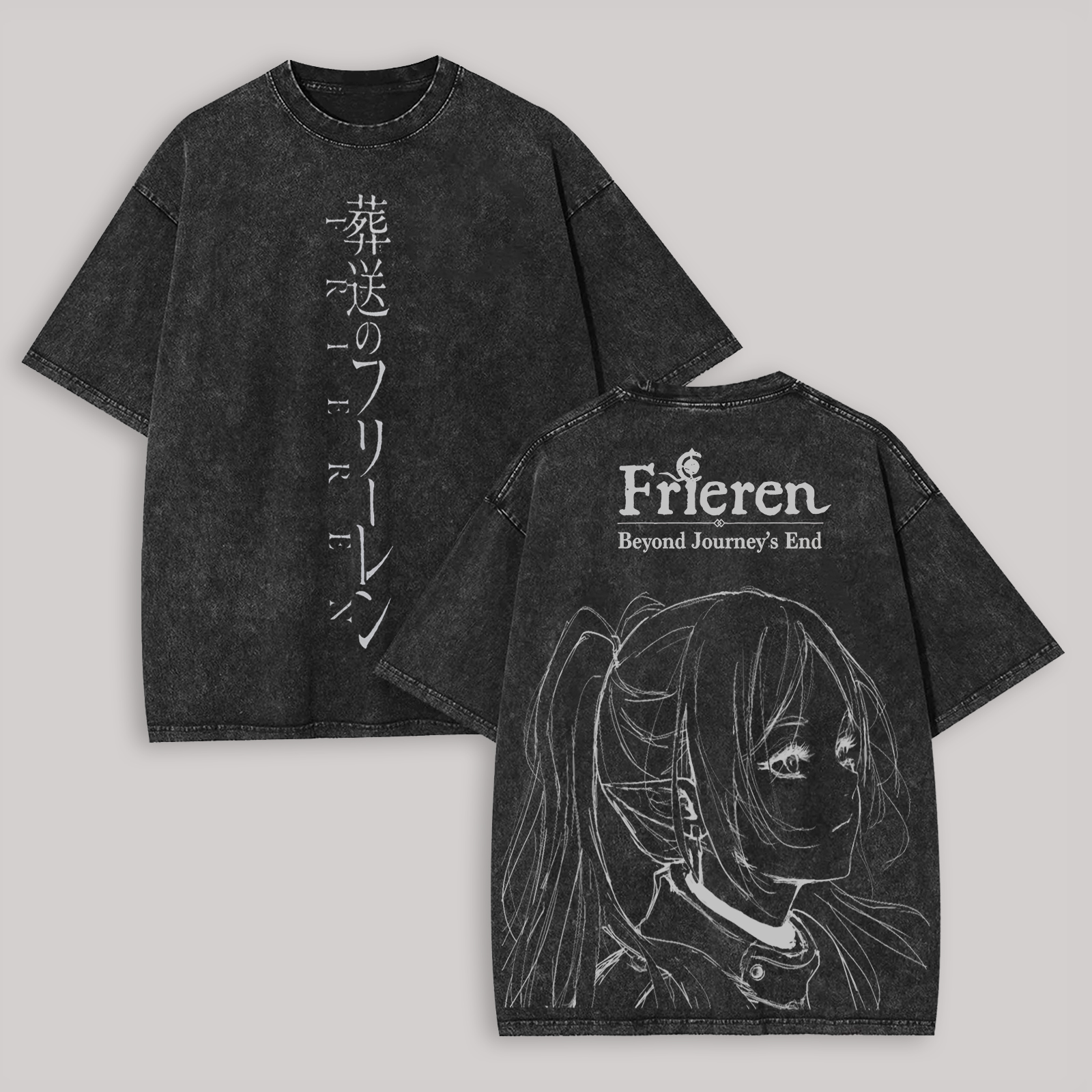 Frieren: Beyond Journey's End Printed Unisex Washed T-Shirt Image - 3