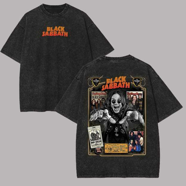 Black Sabbath Printed Unisex Washed T-Shirt Image - 1