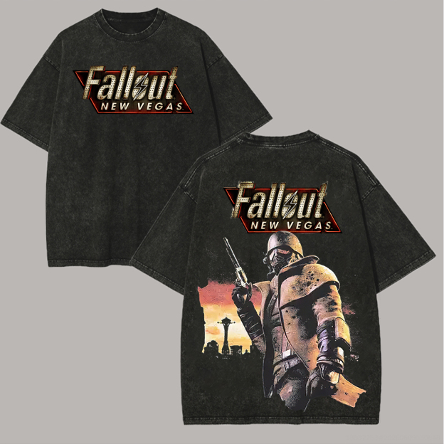 Fallout: New Vegas Printed Unisex Washed T-Shirt Image - 2