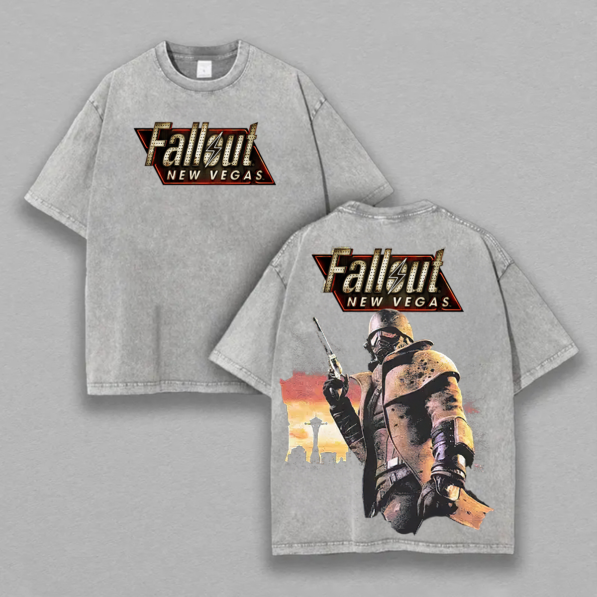Fallout: New Vegas Printed Unisex Washed T-Shirt Image - 3
