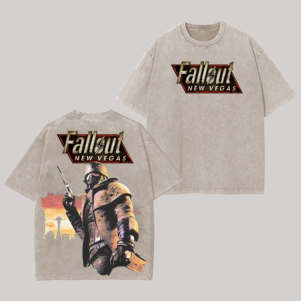 Fallout: New Vegas Printed Unisex Washed T-Shirt Image - 6