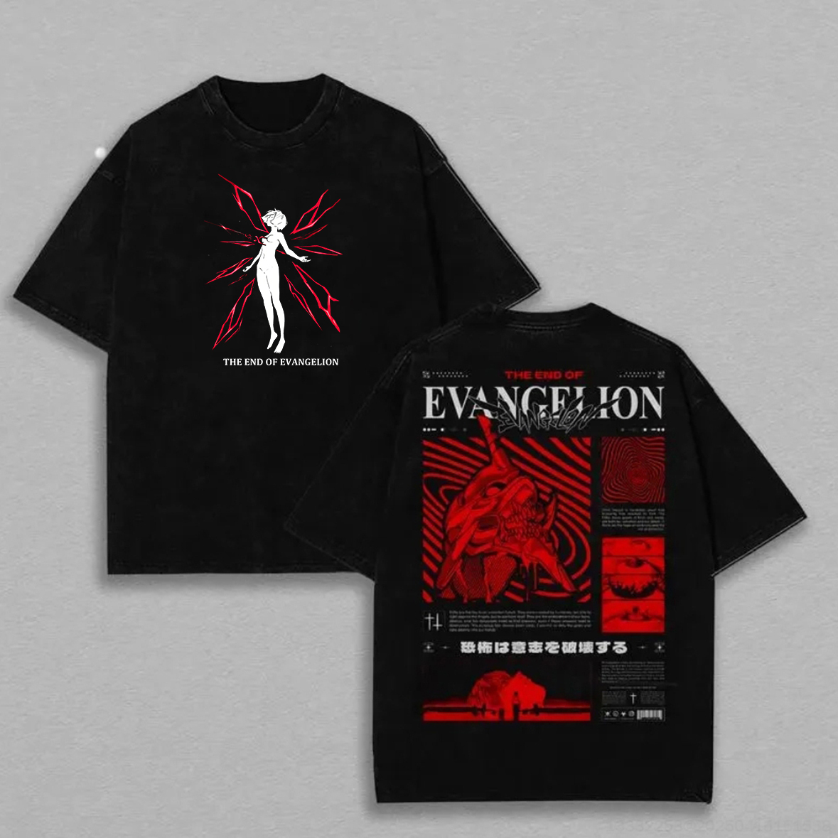 The End Of ?Evangelion Printed Unisex Washed T-Shirt Image - 1