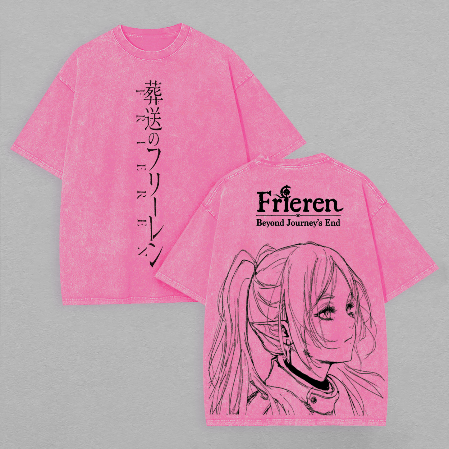 Frieren: Beyond Journey's End Printed Unisex Washed T-Shirt Image - 8