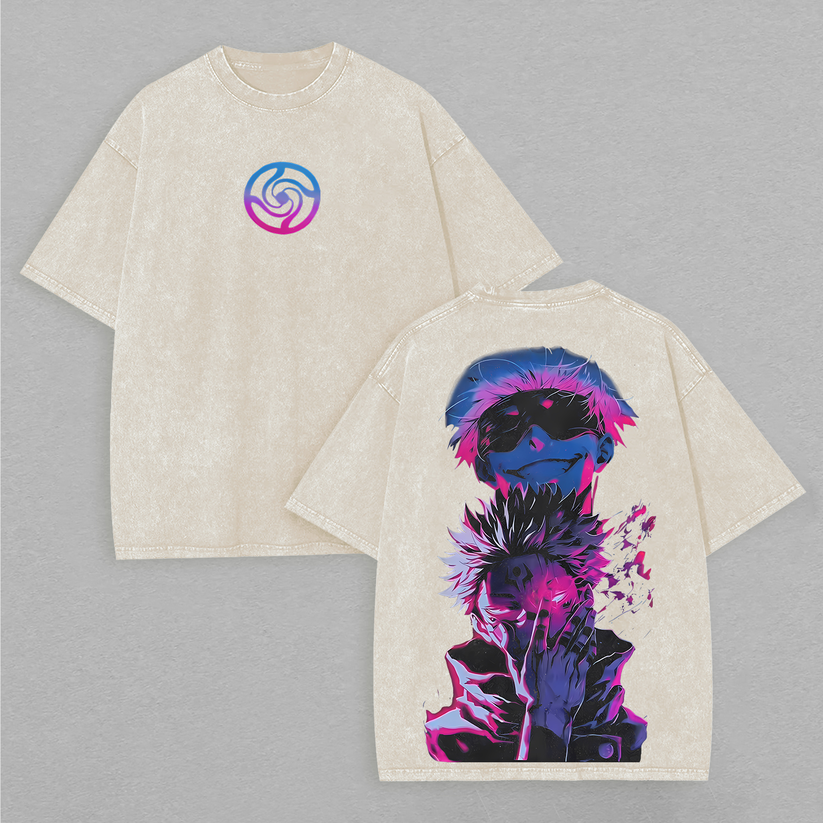 Jujutsu Kaisen Printed Unisex Washed T-Shirt Image - 3