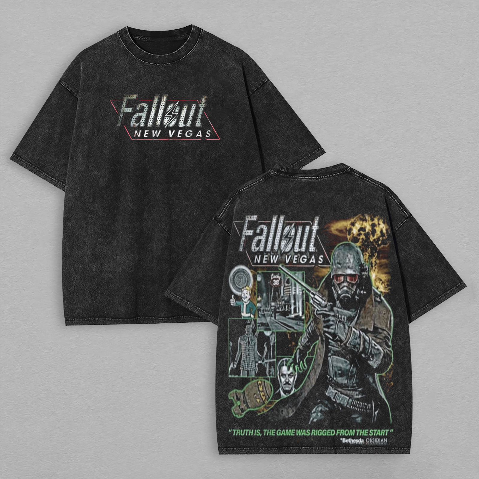 Fallout: New Vegas Printed Unisex Washed T-Shirt Image - 1