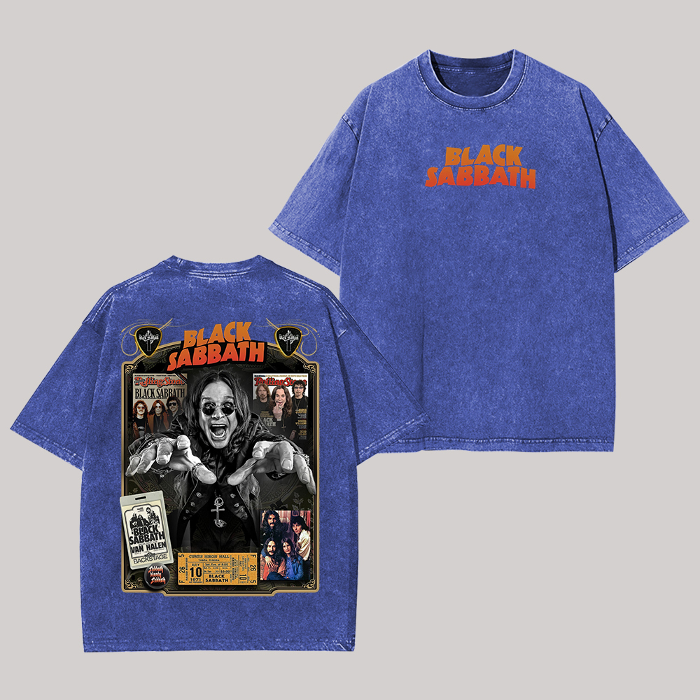 Black Sabbath Printed Unisex Washed T-Shirt Image - 3