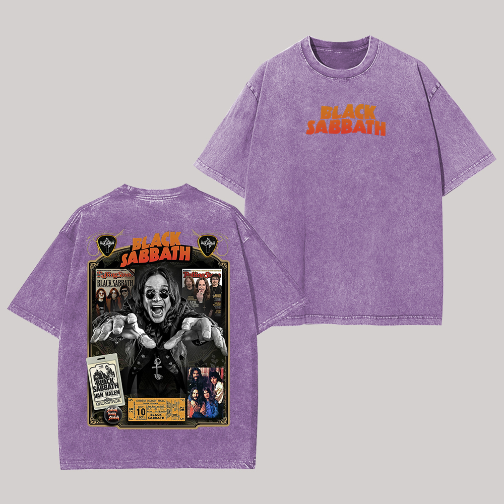 Black Sabbath Printed Unisex Washed T-Shirt Image - 2