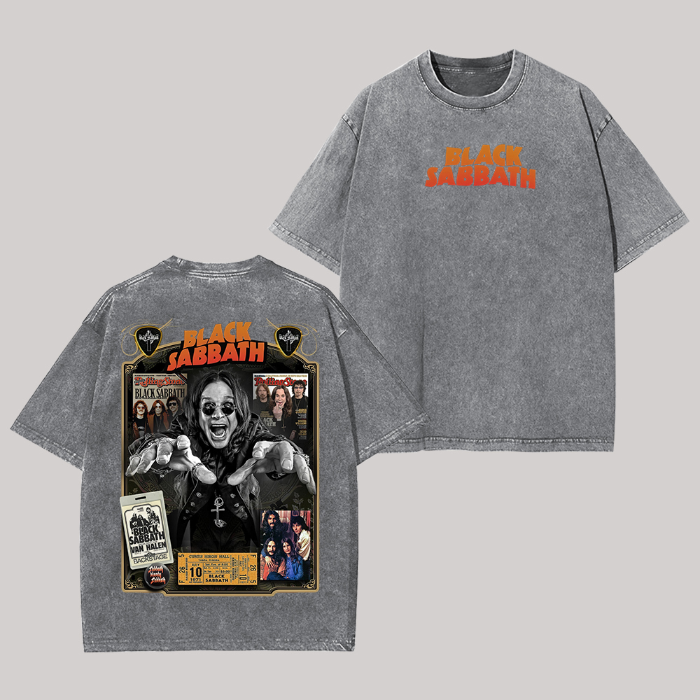 Black Sabbath Printed Unisex Washed T-Shirt Image - 4