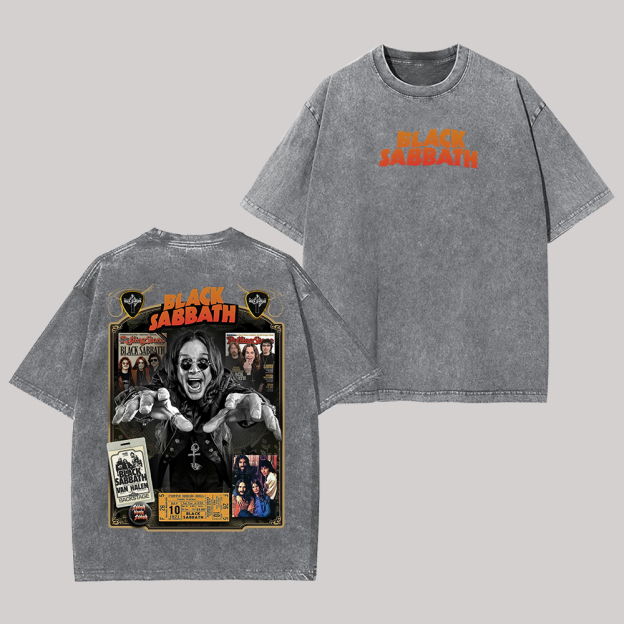 Black Sabbath Printed Unisex Washed T-Shirt Image - 4