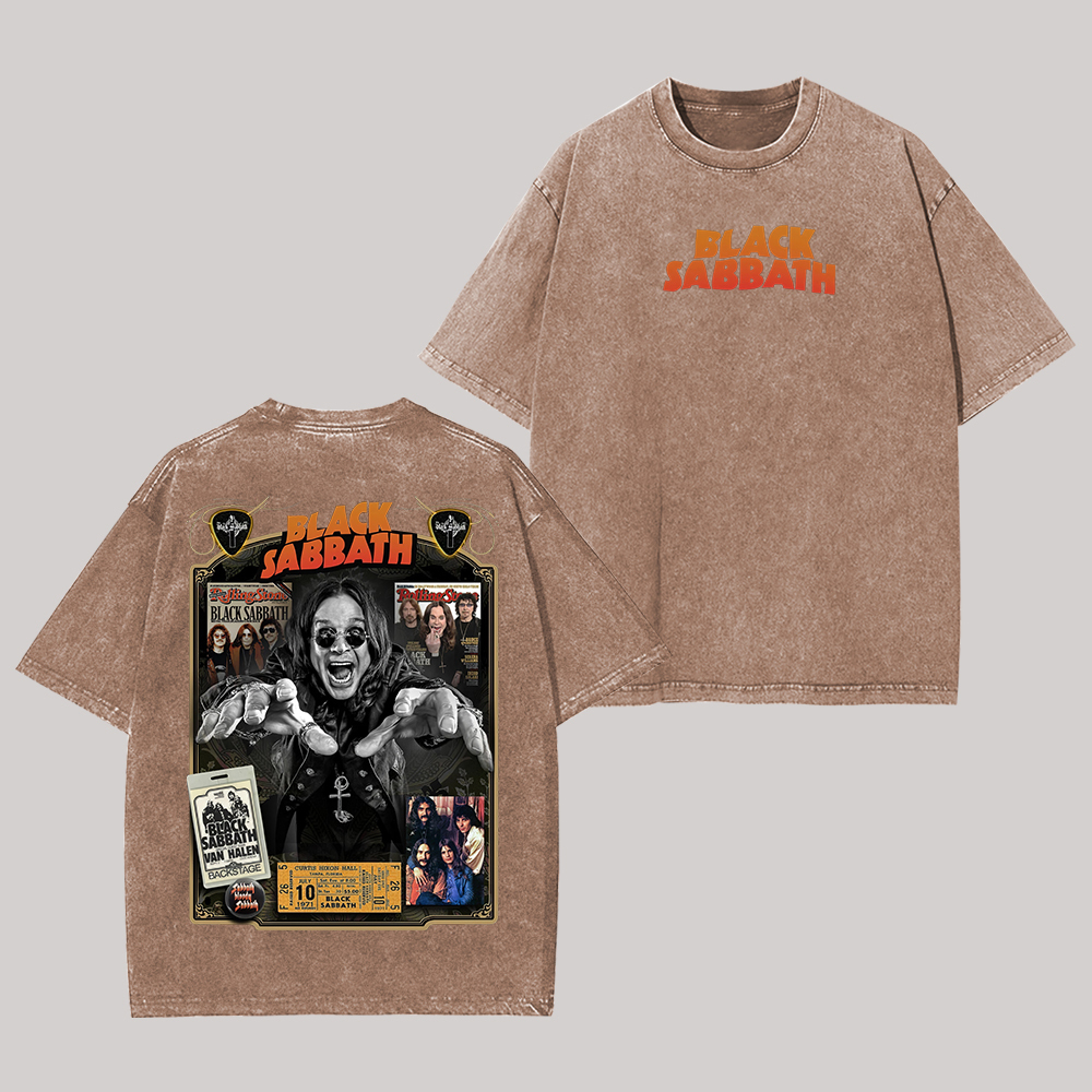 Black Sabbath Printed Unisex Washed T-Shirt Image - 5