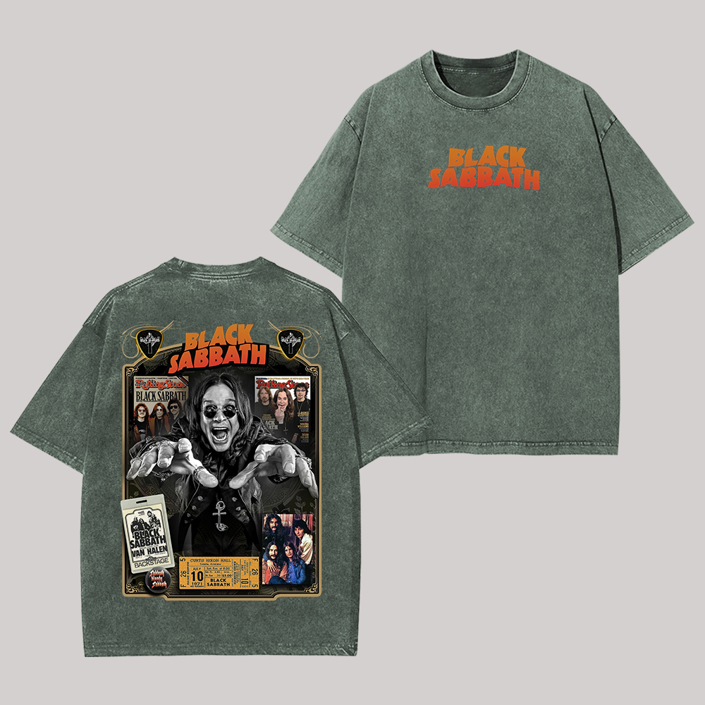 Black Sabbath Printed Unisex Washed T-Shirt Image - 7