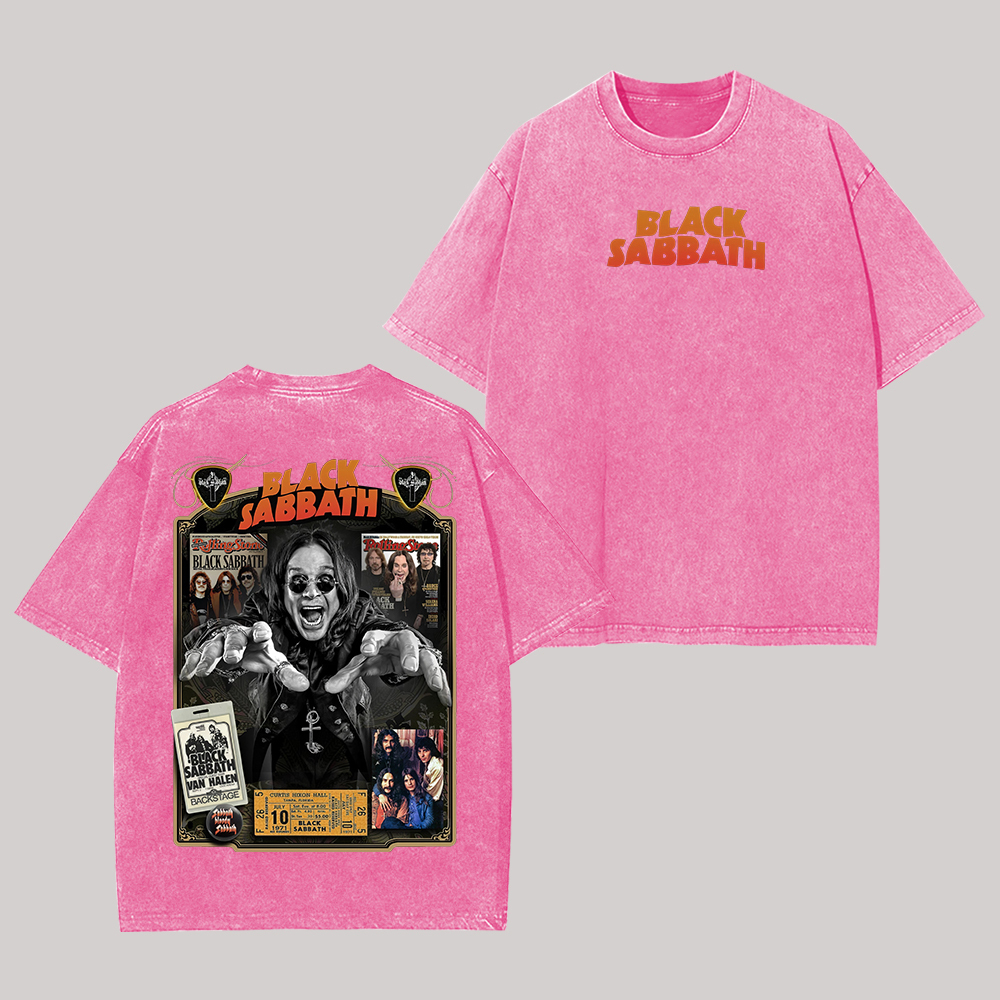 Black Sabbath Printed Unisex Washed T-Shirt Image - 6