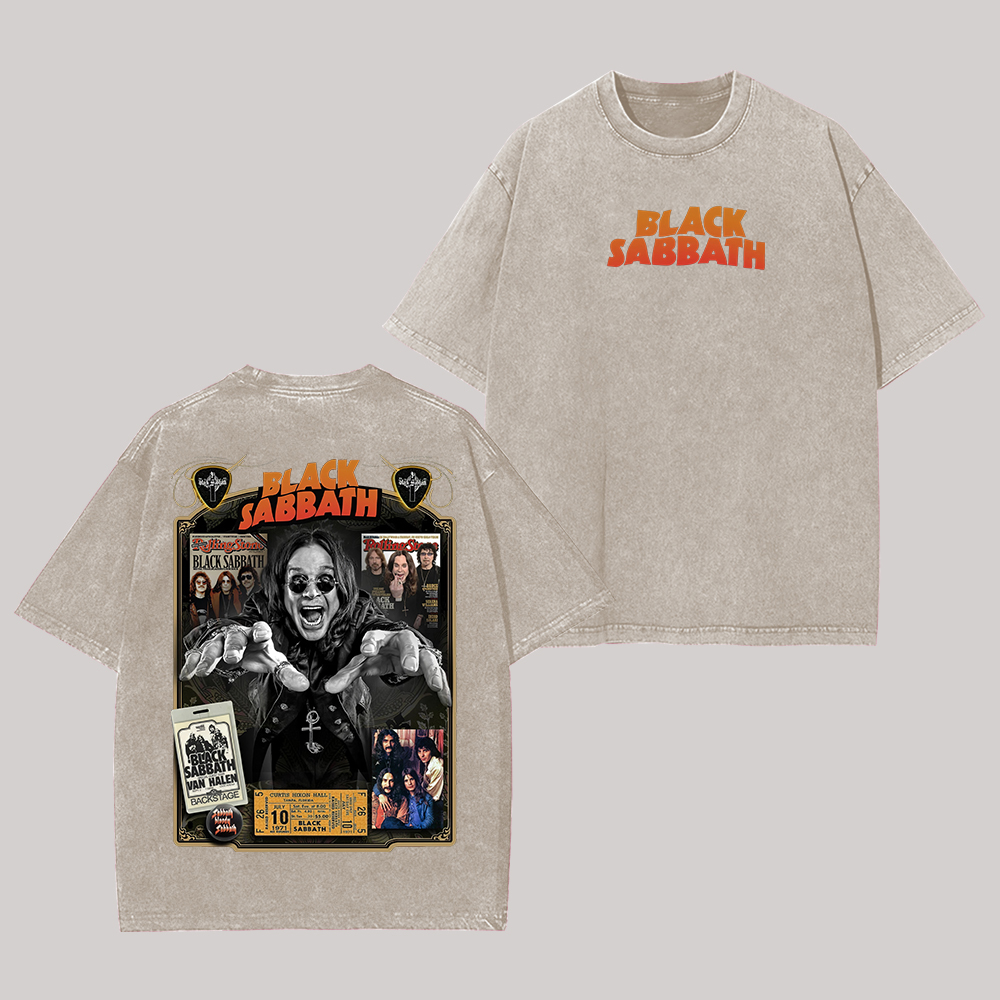 Black Sabbath Printed Unisex Washed T-Shirt Image - 8
