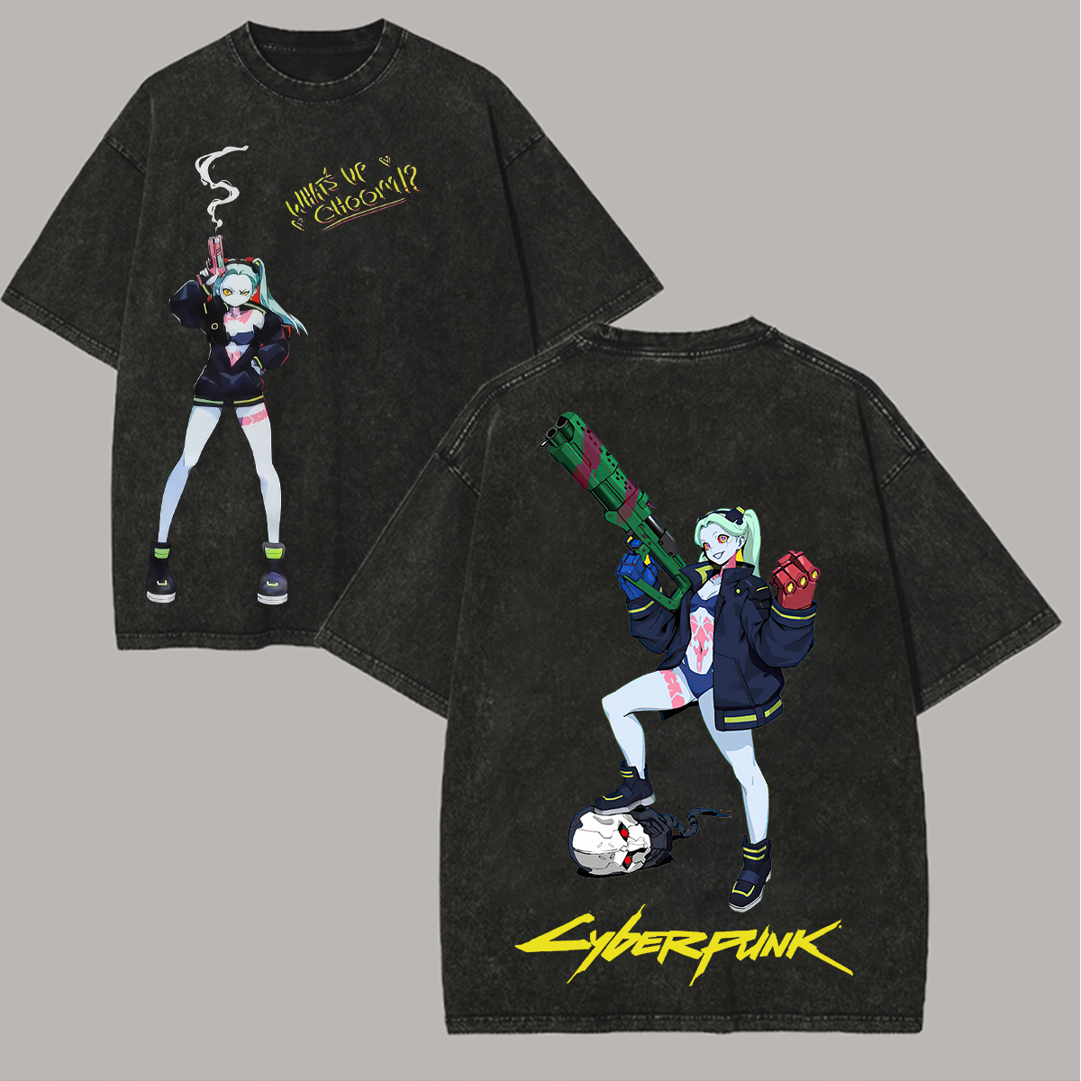 Cyberpunk 2077 Lucy Printed Unisex Washed T-Shirt Image - 1