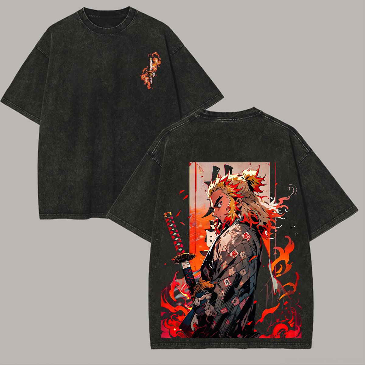Demon Slayer Printed Unisex Washed T-Shirt