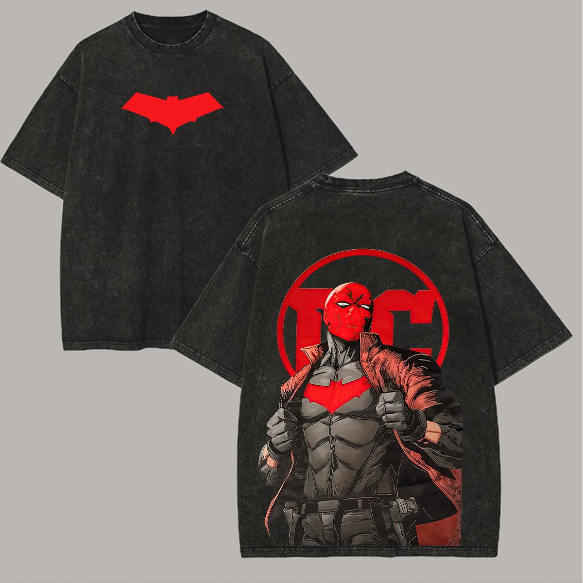 Red Hood Printed Unisex Washed T-Shirt Image - 1