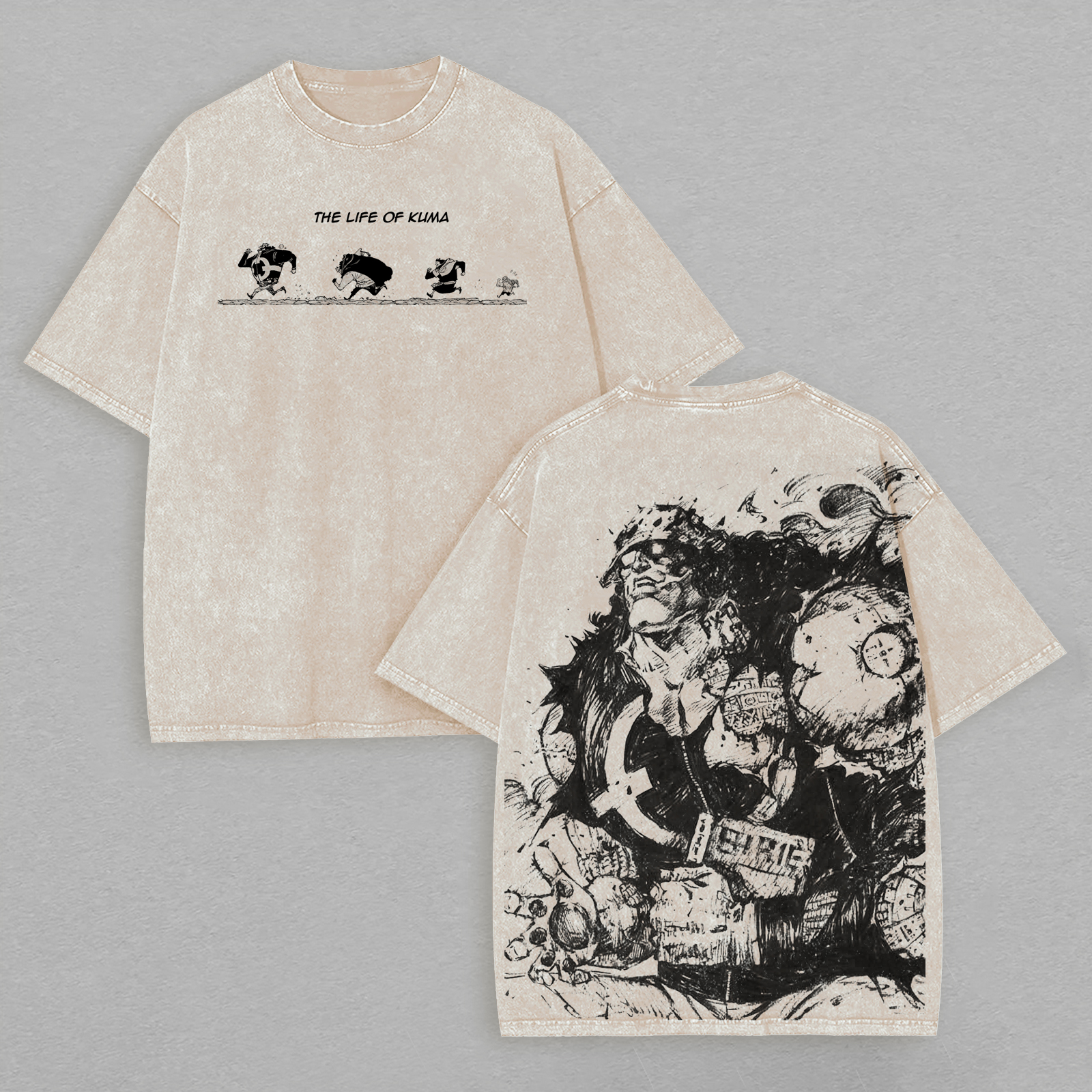 The Life of Kuma One Piece Printed Unisex Washed T-Shirt Image - 1