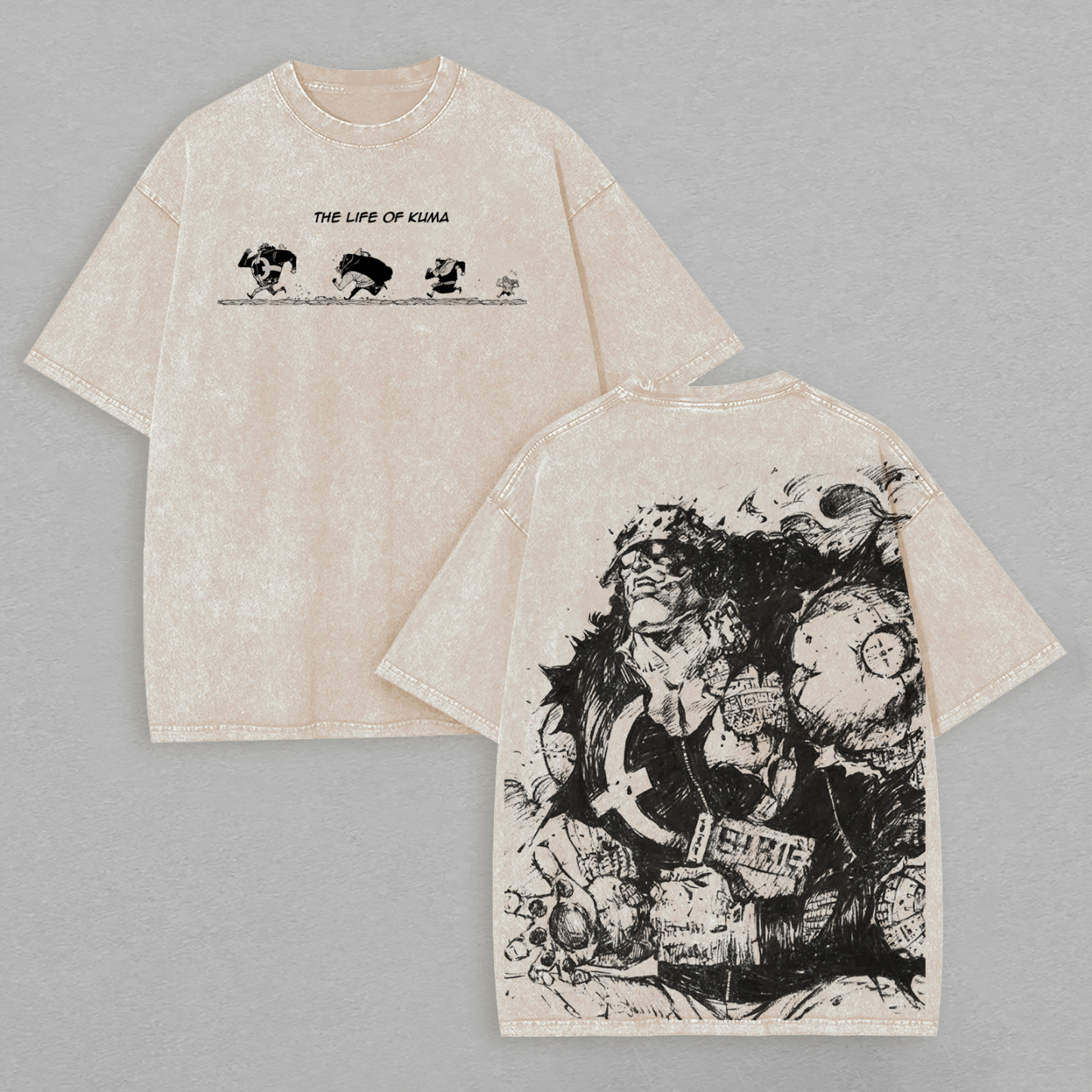 The Life of Kuma One Piece Printed Unisex Washed T-Shirt Image - 1
