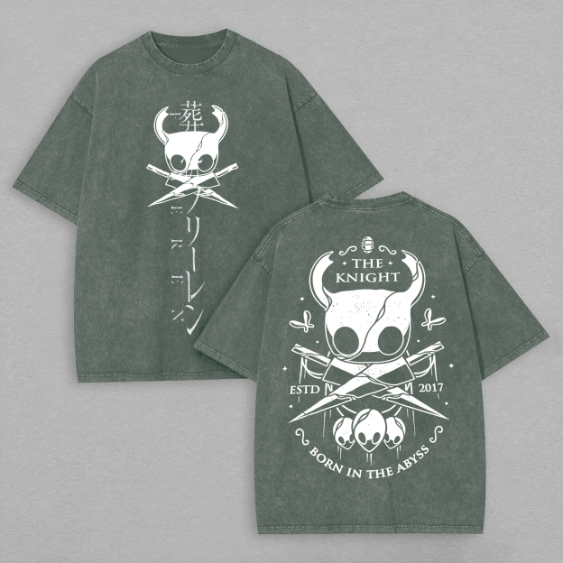 Hollow Knight Born In The Abyss Printed Unisex Washed T-Shirt