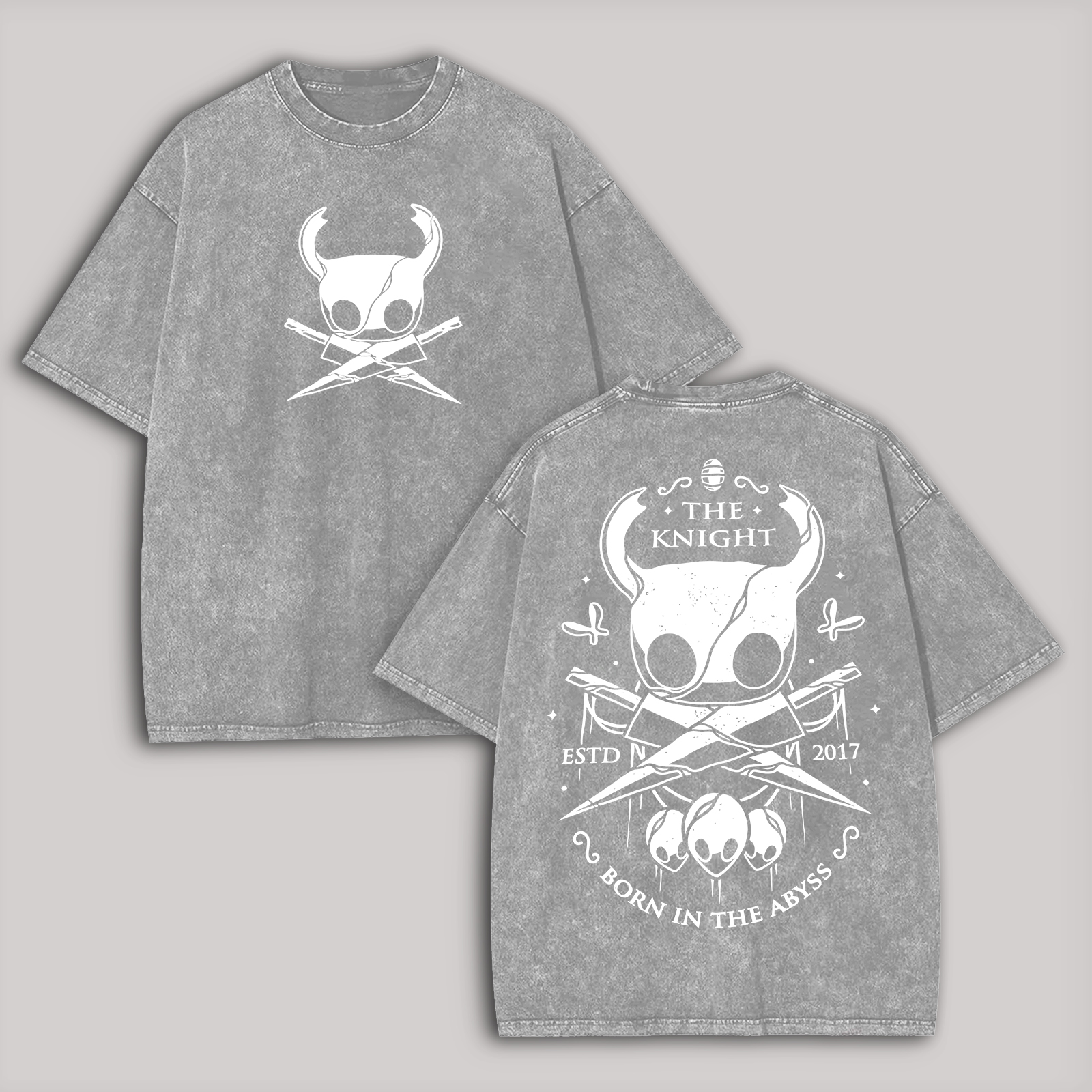 Hollow Knight Born In The Abyss Printed Unisex Washed T-Shirt