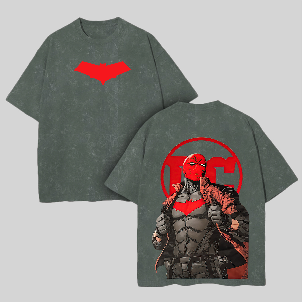 Red Hood Printed Unisex Washed T-Shirt Image - 6