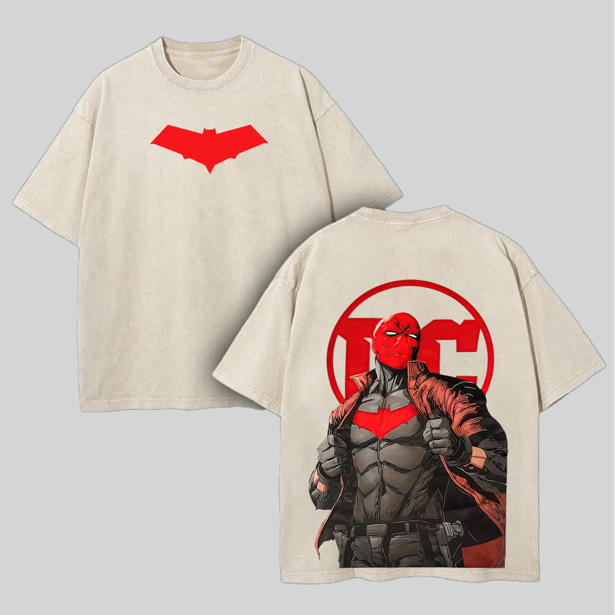 Red Hood Printed Unisex Washed T-Shirt Image - 3