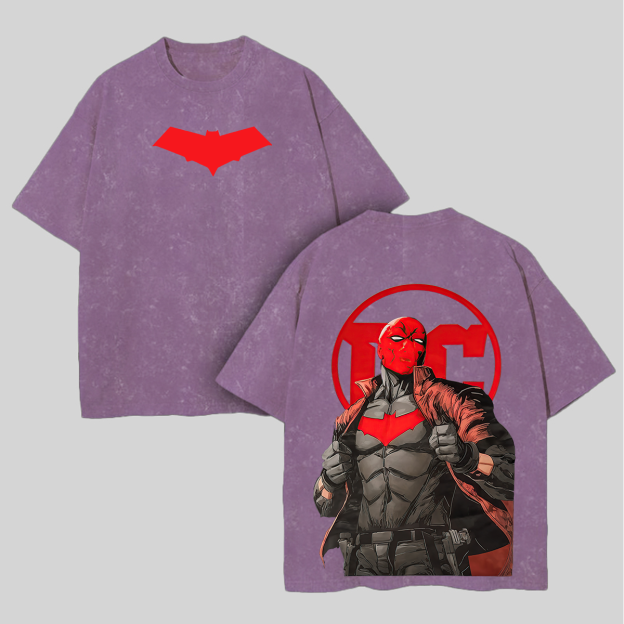 Red Hood Printed Unisex Washed T-Shirt Image - 7