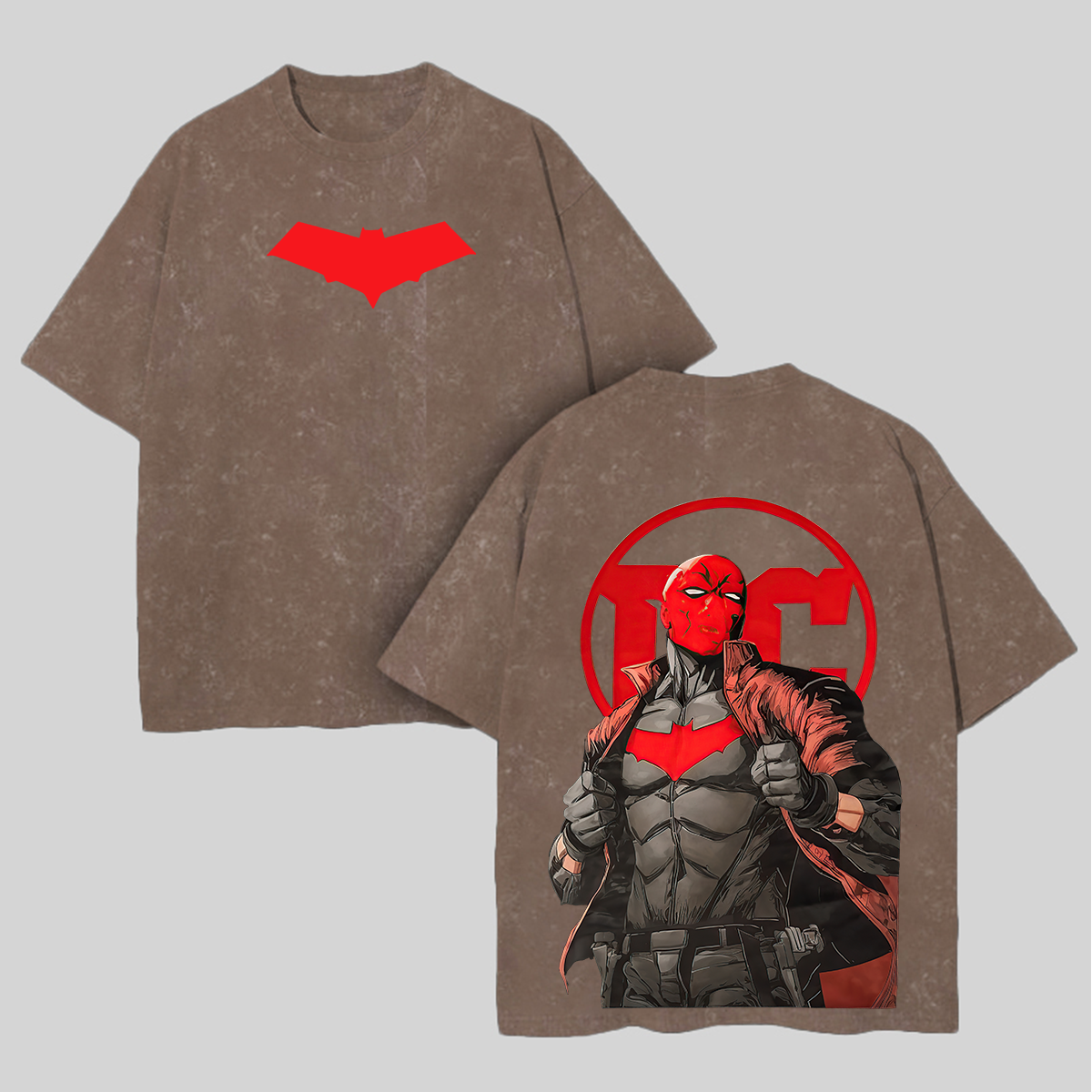 Red Hood Printed Unisex Washed T-Shirt Image - 8