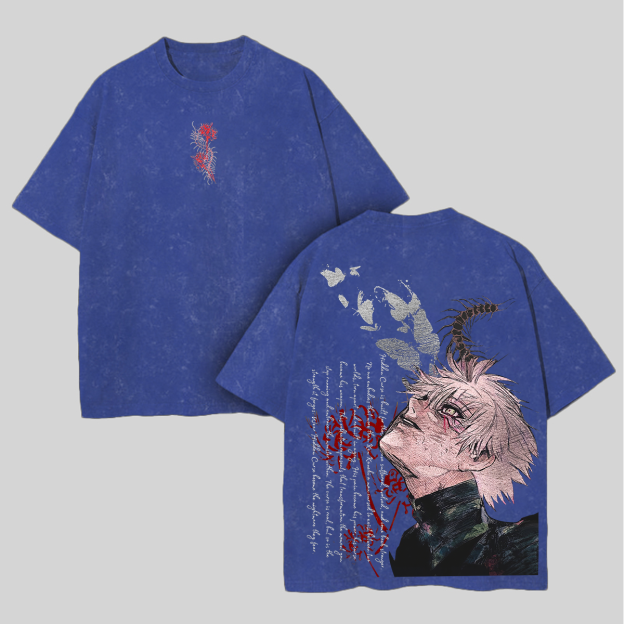 Tokyo Ghoul Printed Unisex Washed T-Shirt Image - 8