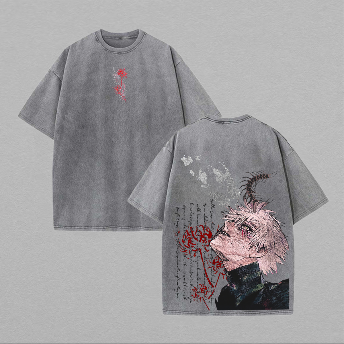 Tokyo Ghoul Printed Unisex Washed T-Shirt Image - 3