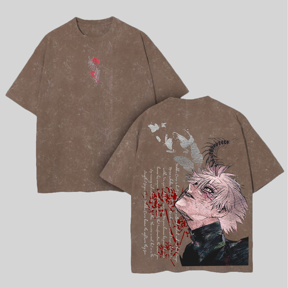 Tokyo Ghoul Printed Unisex Washed T-Shirt Image - 5
