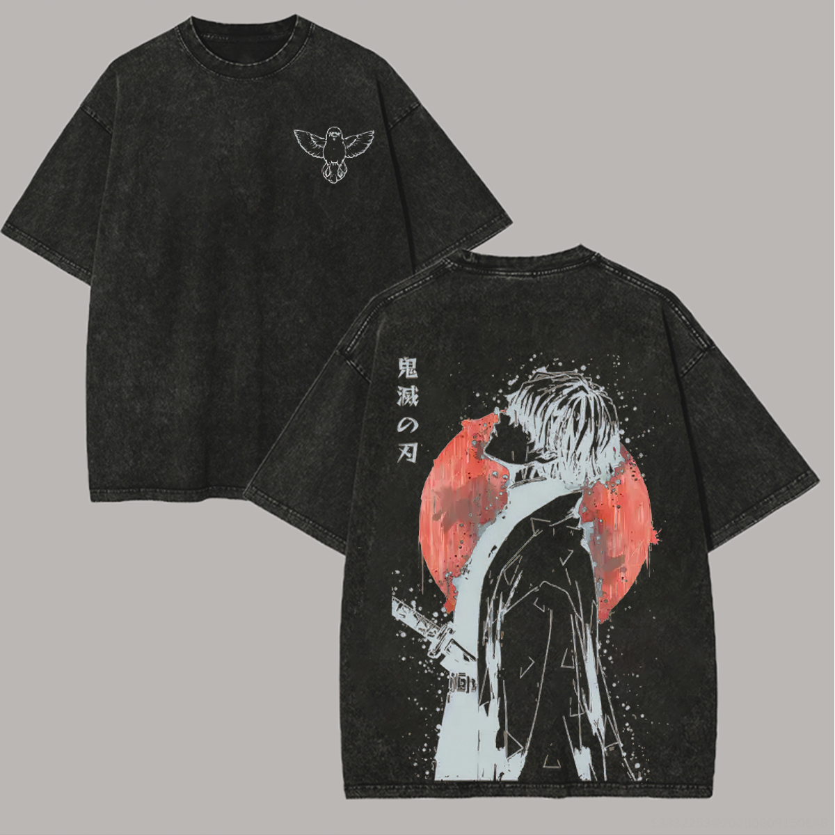 Demon Slayer Printed Unisex Washed T-Shirt Image - 5