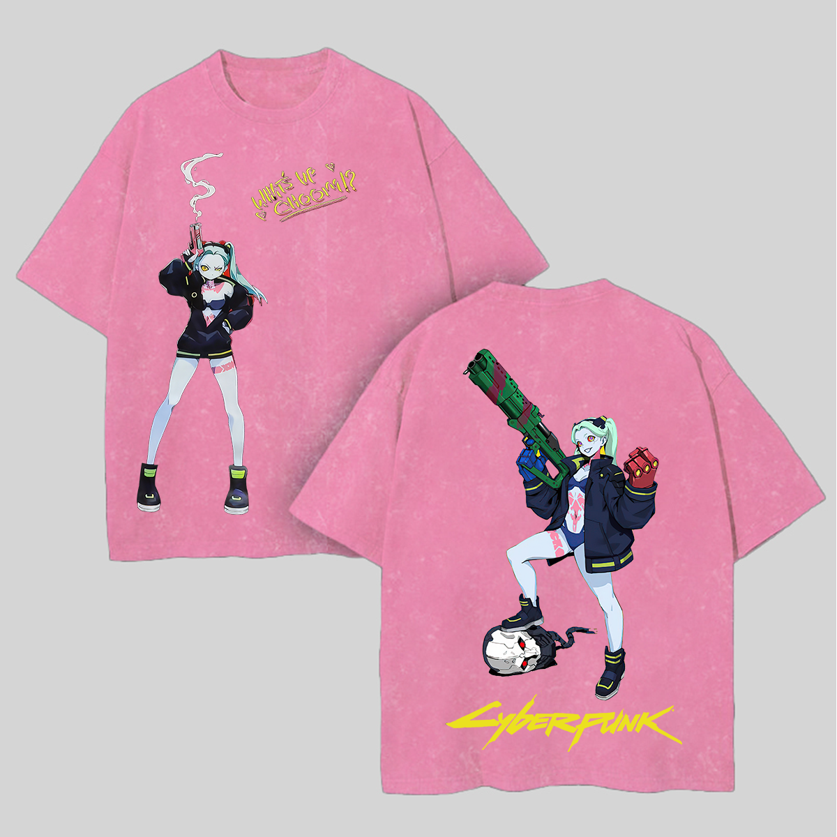 Cyberpunk 2077 Lucy Printed Unisex Washed T-Shirt Image - 6