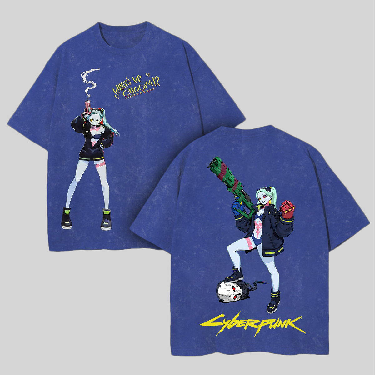Cyberpunk 2077 Lucy Printed Unisex Washed T-Shirt Image - 8