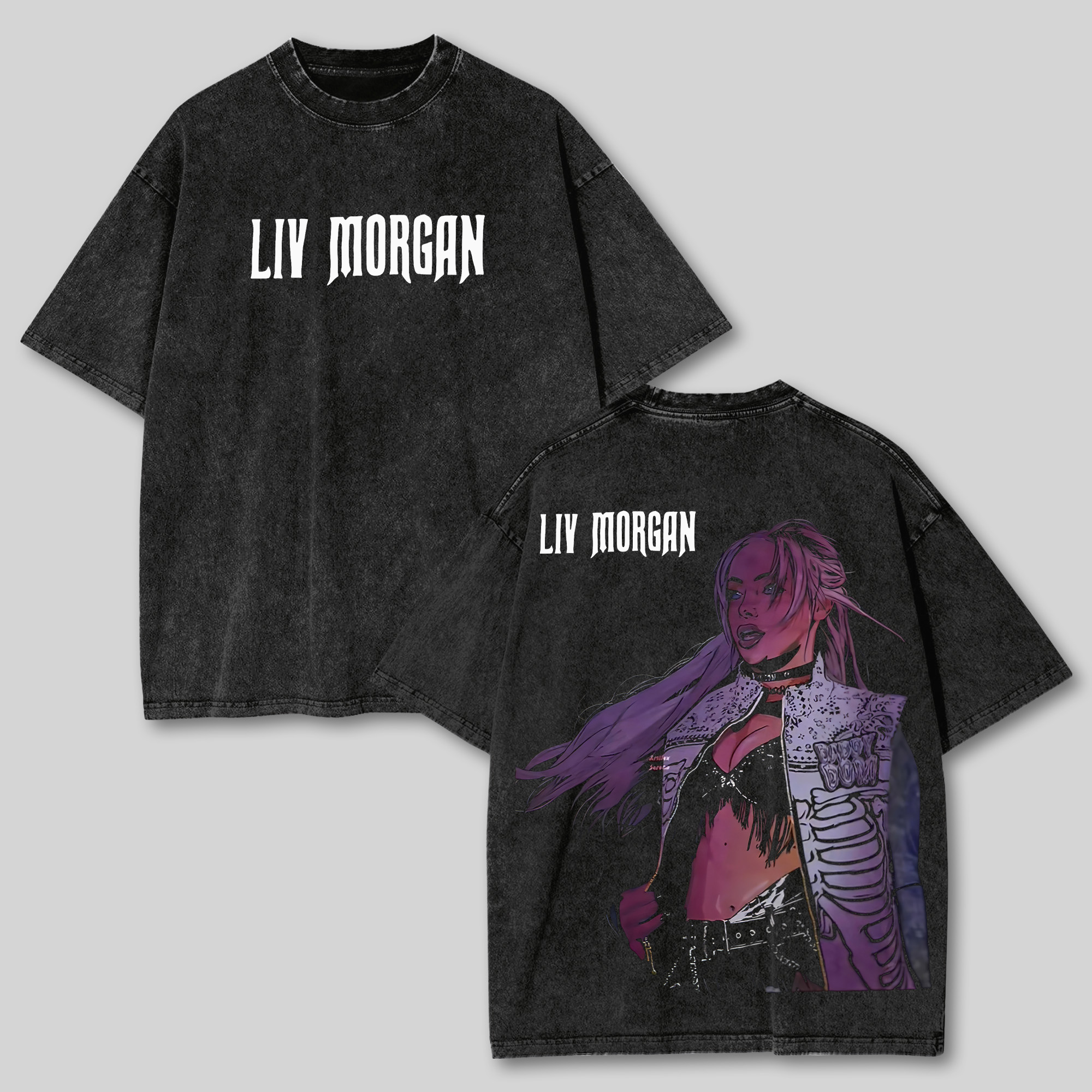 Liv Morgan Printed Unisex Washed T-shirt Image - 1