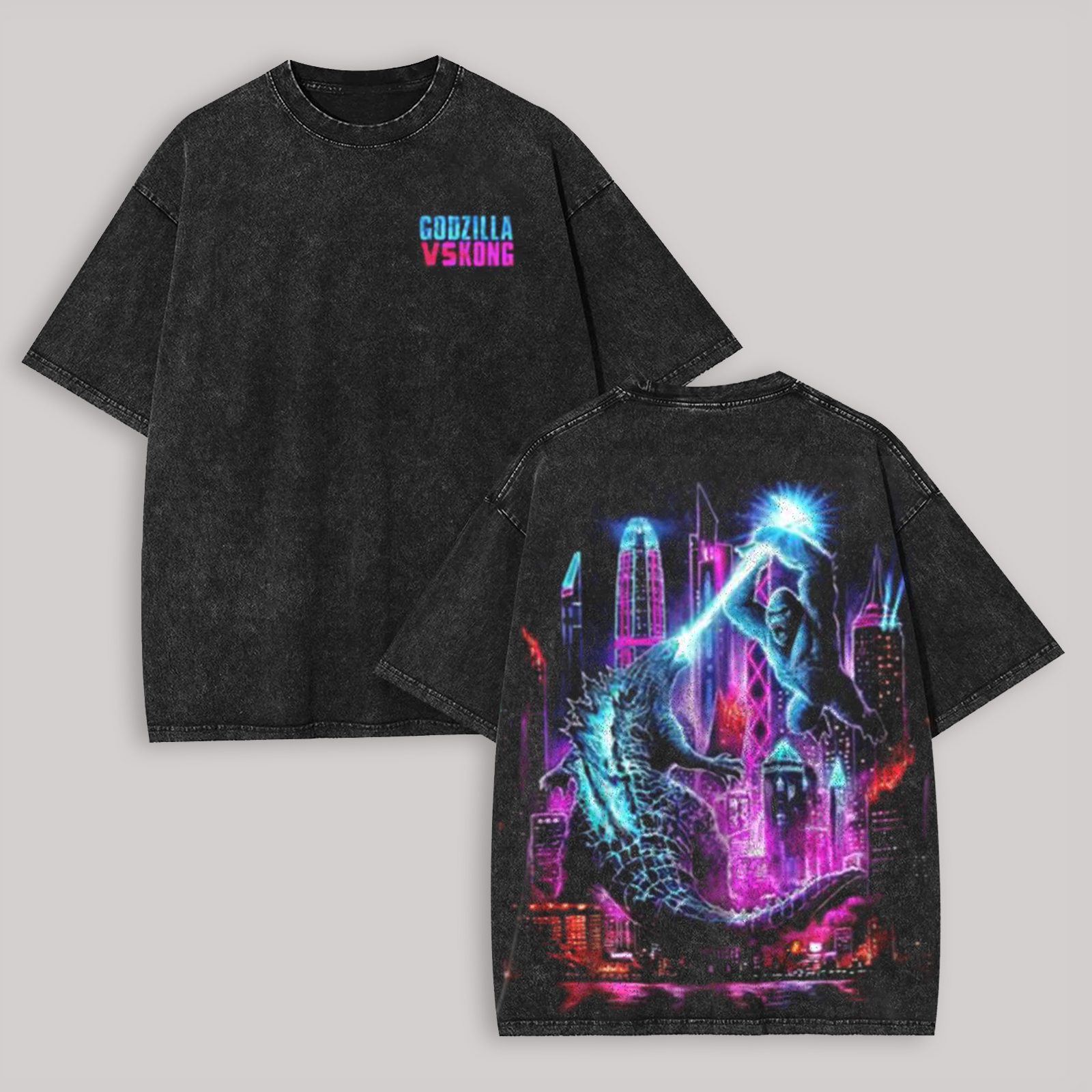 Godzilla  Printed Unisex Washed T-Shirt